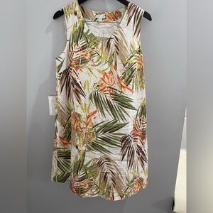 J. Jill Linen Dress with Tropical Print